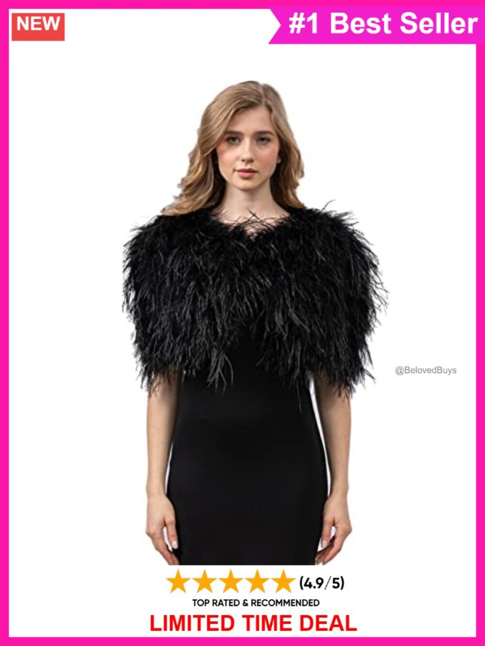 Ostrich Feather Fur Small Shawl Cape Wedding Party Bride Fluffy Luxurious